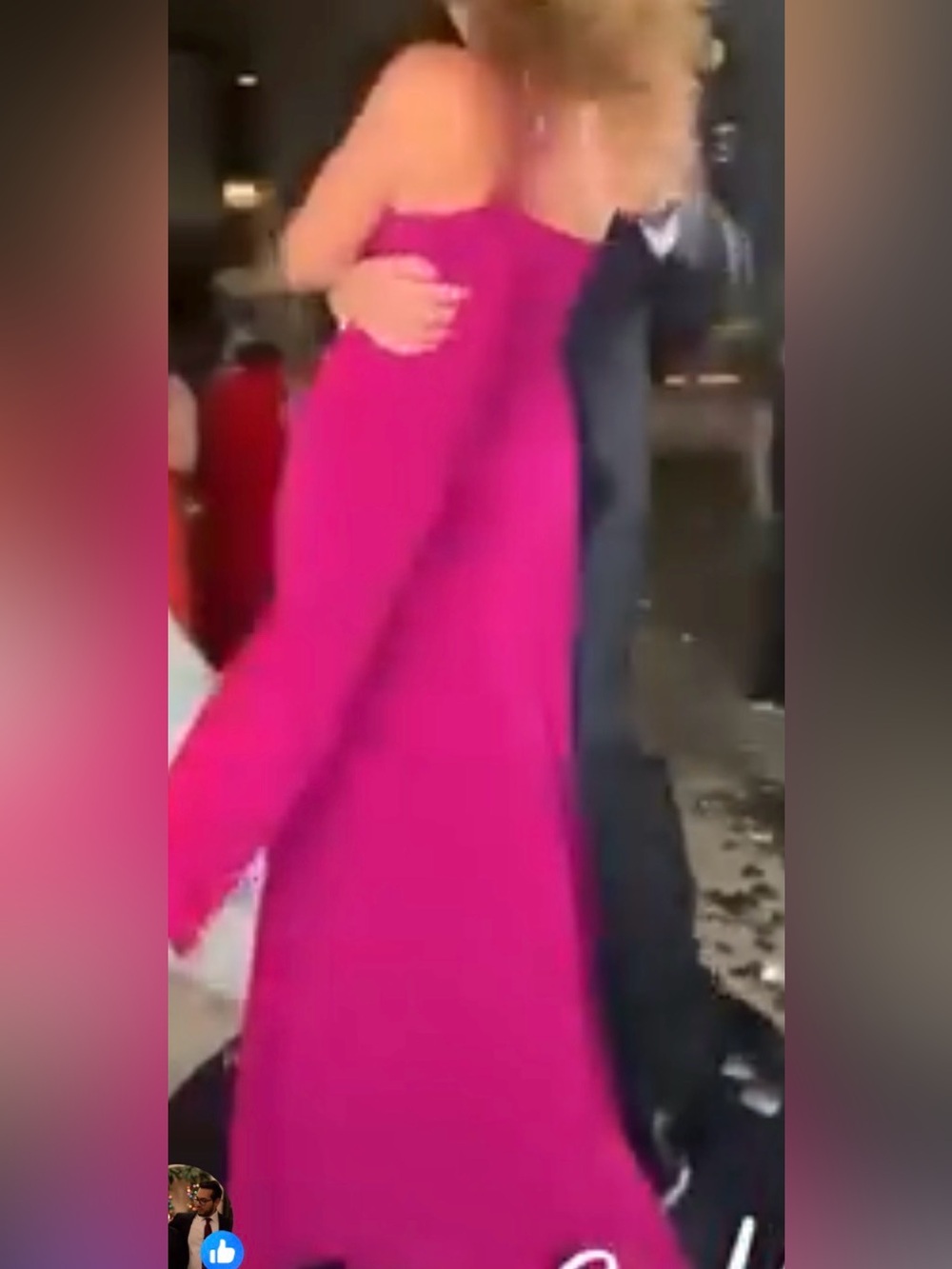 One-Shoulder Fuchsia Evening Gown with Twist Detail - Picture 4 of 4